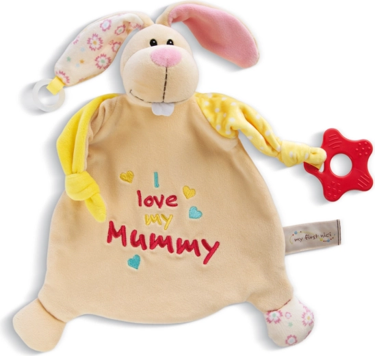 Nici nyuszis szundikendő rágókával és cumitartóval