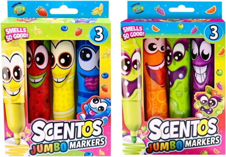 Illatos filctollak Scentos Jumbo Funny Face 3 db