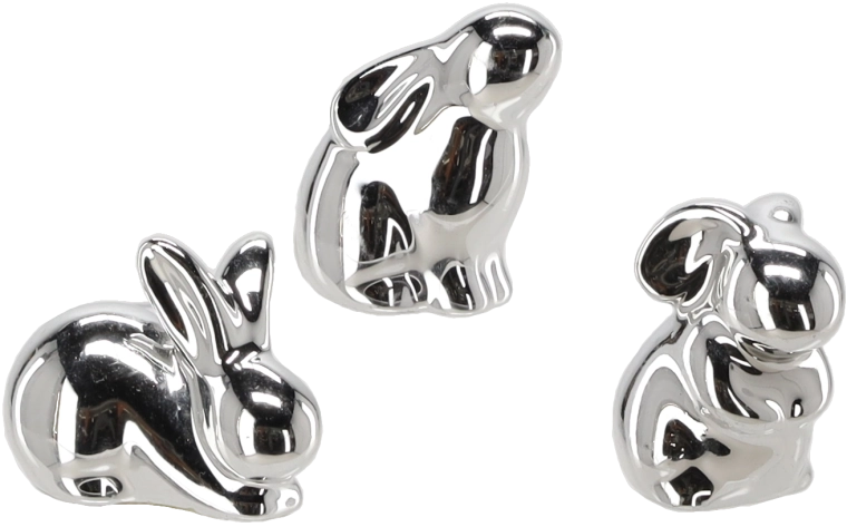 Ezüst húsvéti nyuszi – dekoratív figura