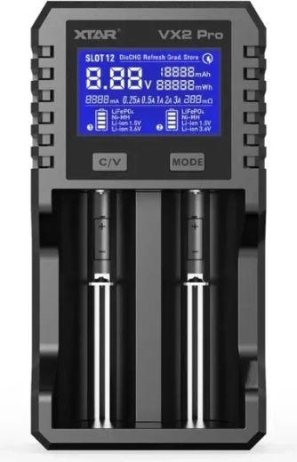 XTAR VX2 Pro akkumulátortöltő