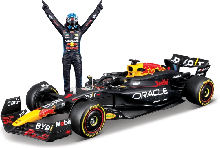 Bburago modell Forma–1 Oracle Red Bull Racing RB20 2024 Max Verstappen figurával 1:24