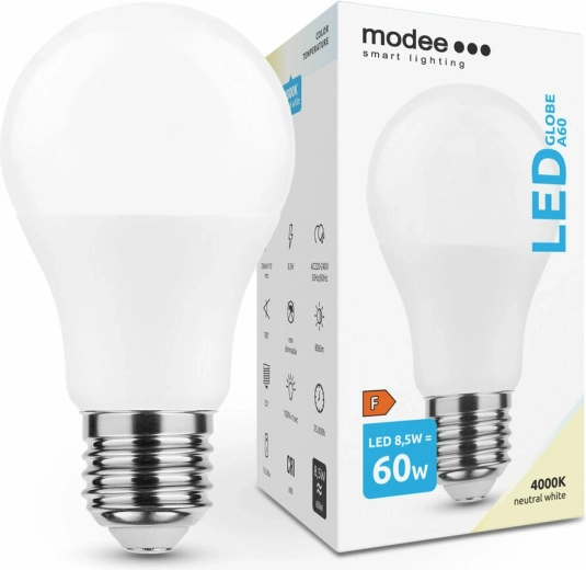 LED izzó A60 8,5 W E27 806 lm semleges fehér MODEE