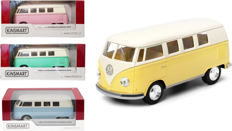 Volkswagen Bus klasszikus 1962 1:32 fém modell PULL-BACK