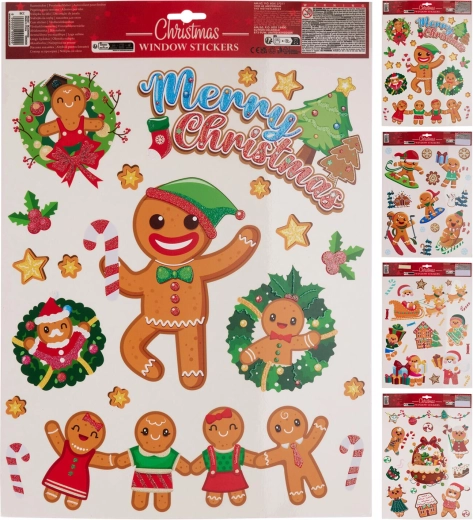 Csillogó polipropilén ablakdekoráció, vegyes motívumok