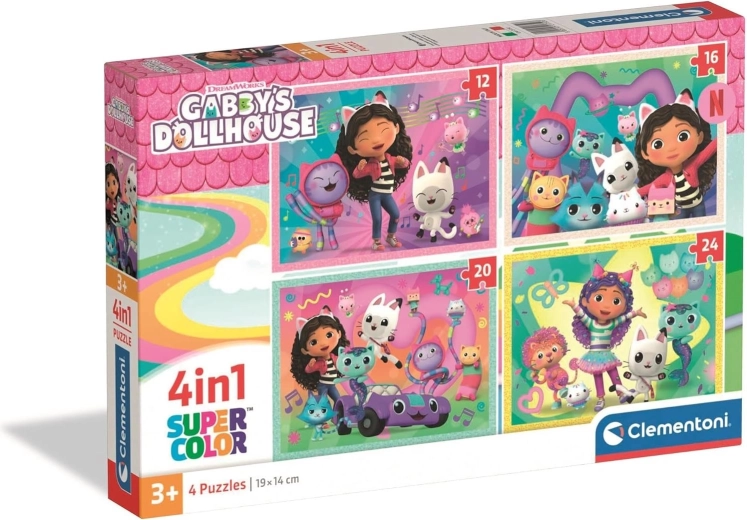 CLEMENTONI Puzzle Gabi bűvös háza 4 az 1-ben (12–24 darab)