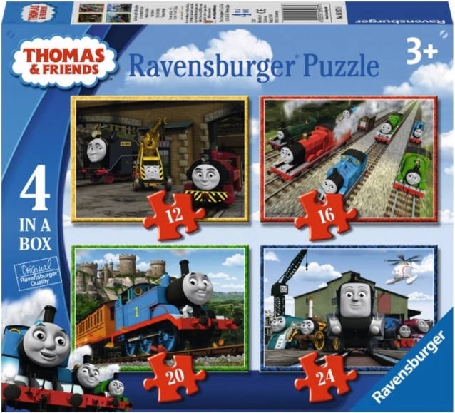 RAVENSBURGER Puzzle Thomas, a gőzmozdony 4 az 1-ben (12,16,20,24 darab)