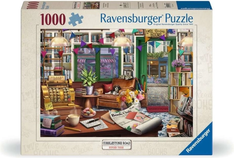 Ravensburger puzzle Cobblestone Road 3: Varázslatos könyvesbolt 1000 darab