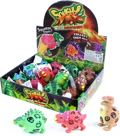 Dinoszaurusz stresszoldó labda nyílásokkal