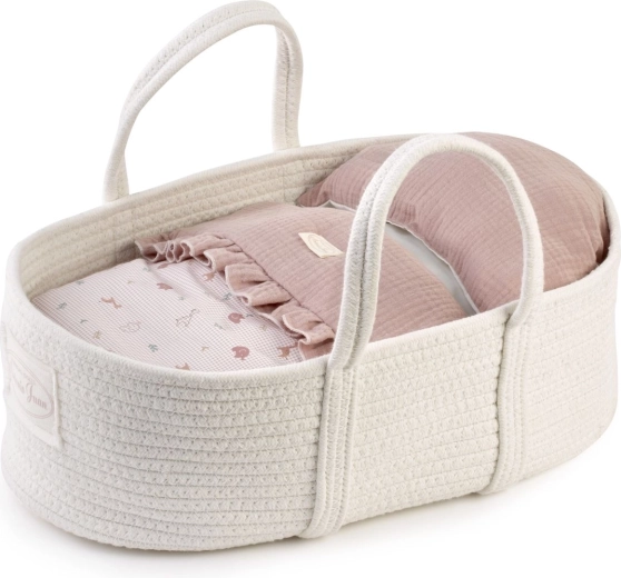 Antonio Juan pamut Mózeskosár Savanna ágyneművel, legfeljebb 42 cm-es babáknak