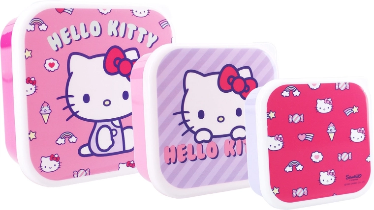 Hello Kitty uzsonnás dobozok Fresh Bites 3 az 1-ben, 12 cm