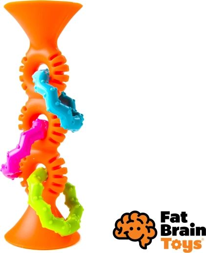 Fat Brain pipSquiz Loops narancssárga csörgő és rágóka