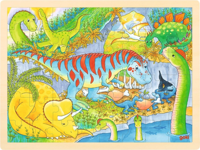 Fa puzzle Dinoszauruszok - 1 db