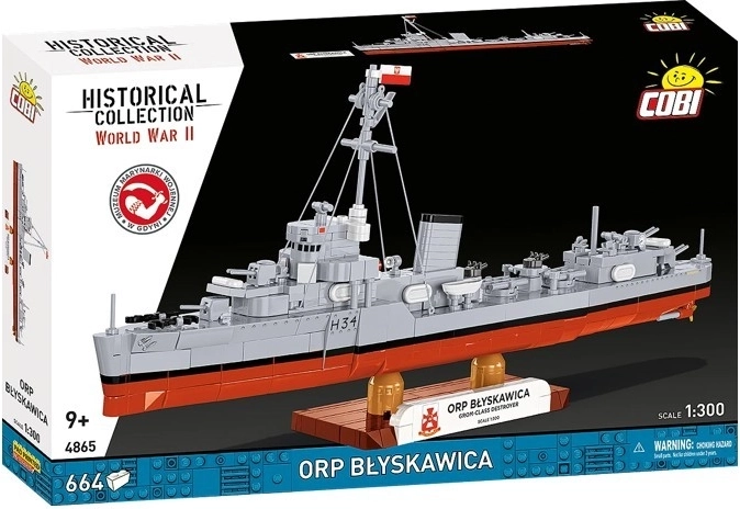 Cobi építőkészlet ORP Błyskawica – romboló (664 db alkatrész)