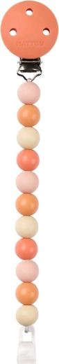 Nattou szilikon cumilánc csipesz clay/white BPA-mentes