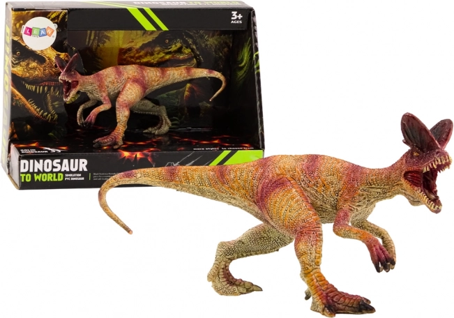 Gyűjtői dilophosaurus figura, piros, 1 db