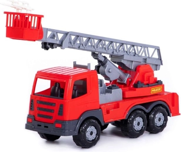 SuperTruck tűzoltó teherautó pótkocsival és kihúzható létrával