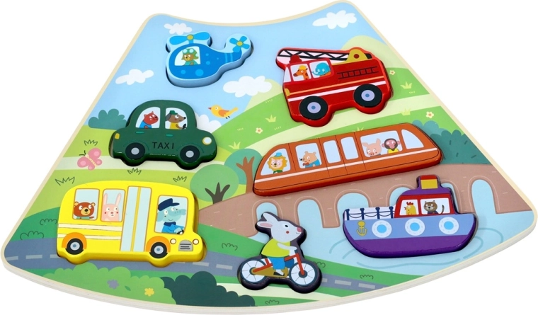 2Kids Toys fa beillesztős puzzle közlekedési eszközökkel