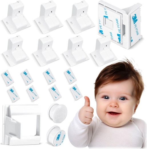 RICOKIDS mágneses gyerekzárak szekrényekhez, 8 darabos készlet