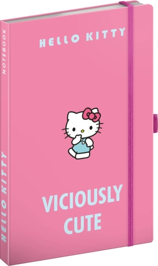 Vonalazott Hello Kitty jegyzetfüzet, 13 × 21 cm