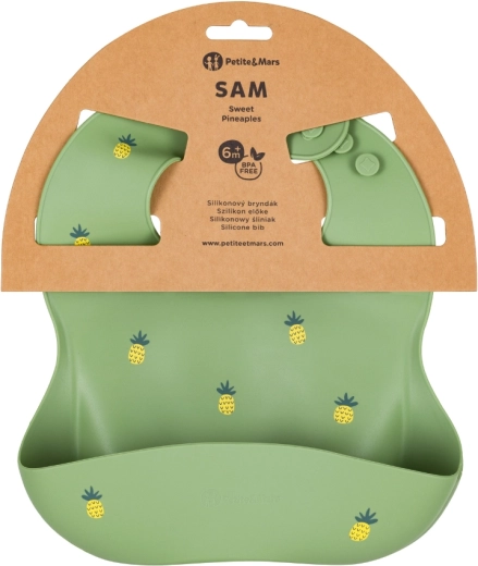 Petite&Mars szilikon előke Take&Match Sweet Pineaples 6m+