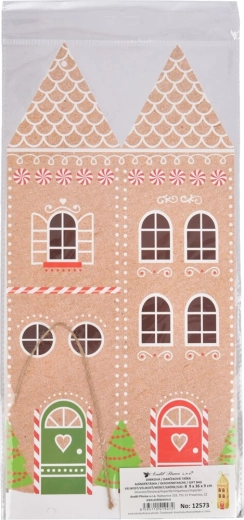 Papír ajándék házikó borosüveghez csillámos glitterrel 9 × 9 × 36 cm