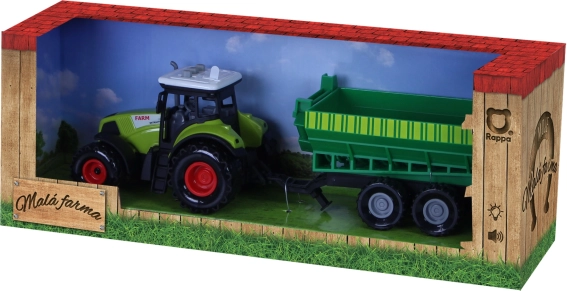 Műanyag traktor hang- és fényhatásokkal, pótkocsival – Az én kis farmám