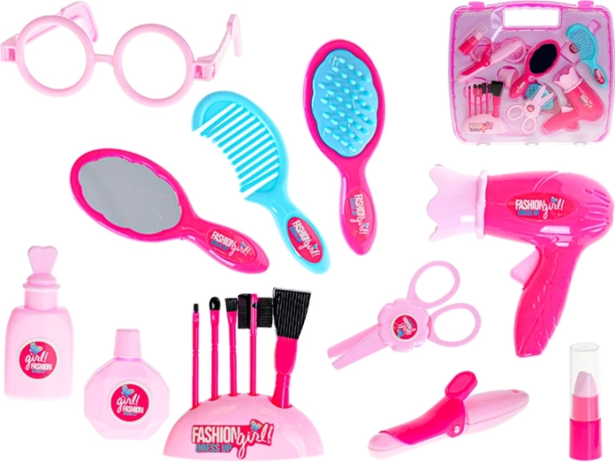 Fodrászkészlet 17 db bőröndben gyerekeknek