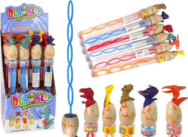 Dinoszauruszos buborékfújó, 34 cm – különböző színek