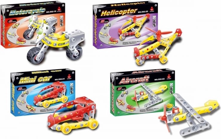 Fém mini kirakó – repülő, helikopter, autó vagy motor