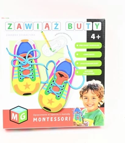 Montessori fejlesztő játék – kösd be a cipődet