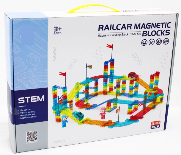 Mágneses versenypálya 240 elemmel és elektromos kisautóval
