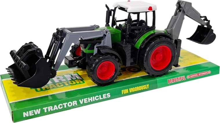 Építőipari gép – traktor homlokrakodóval és hátsó markolóval