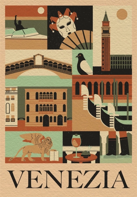 1000 darabos Style in the City – Velence puzzle — kompakt doboz CLEMENTONI