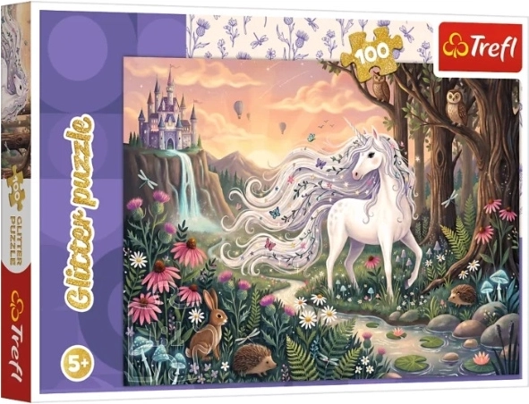 Gyerek puzzle Glitter Tęczowy blask egyszarvú 100 darabos - 1 db