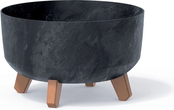 Betonhatású virágcserép lábakkal, 28,5 cm – antracit