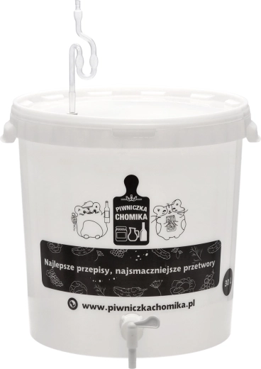 30 l-es erjesztőedény fedéllel, csappal, kotyogóval és tömítéssel