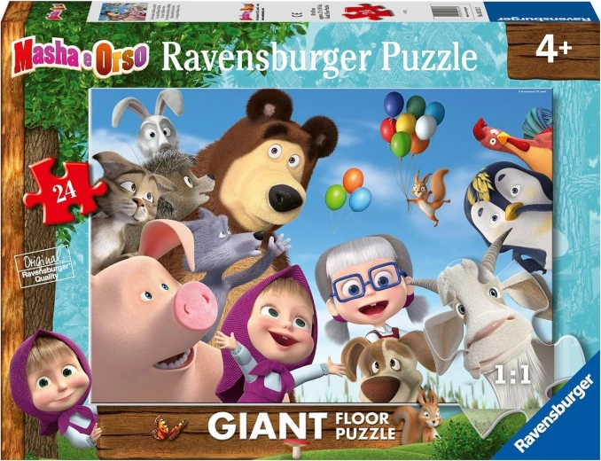 Ravensburger óriás padlópuzzle Mása és a Medve (24 darab)