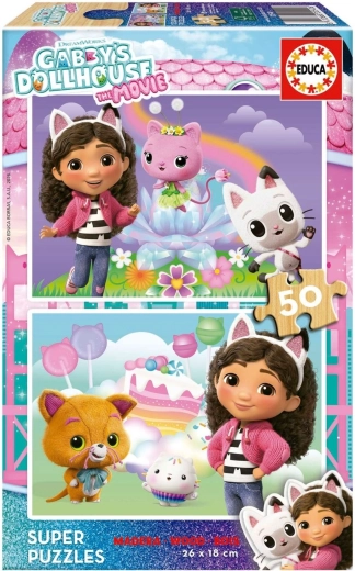 Educa fa puzzle Gabi babaháza 2 × 50 darabos