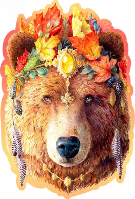 Stílusos Medve fa puzzle a Wooden Citytől