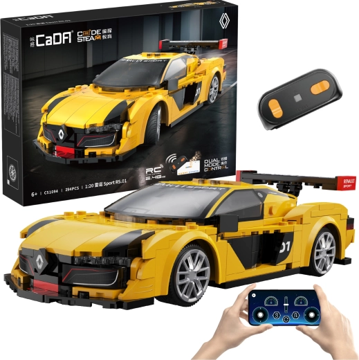 CaDA RC építőkészlet RENAULT SPORT RS.01 versenyautó 1:20, 294 elem, Dual Mode