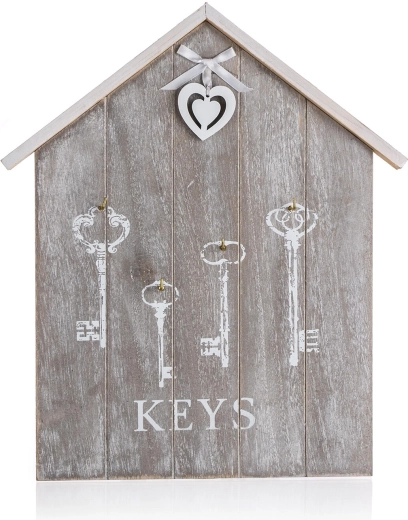 HEART MDF falra szerelhető kulcstartó polc 34 × 29,5 × 2 cm