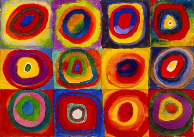 1000 darabos puzzle – Wassily Kandinsky: Színtanulmány – négyzetek körökkel