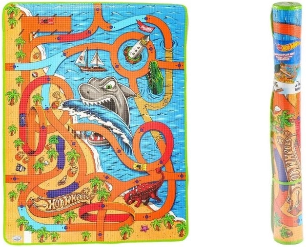 Hot Wheels padlóra való játszószőnyeg cápa 120 × 90 cm