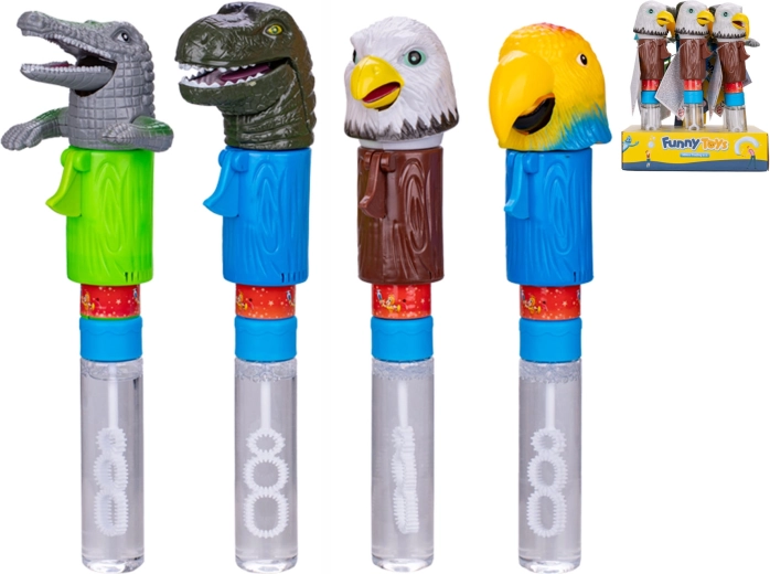 Buborékfújó állatfigurával, nyíló szájjal, 23 cm