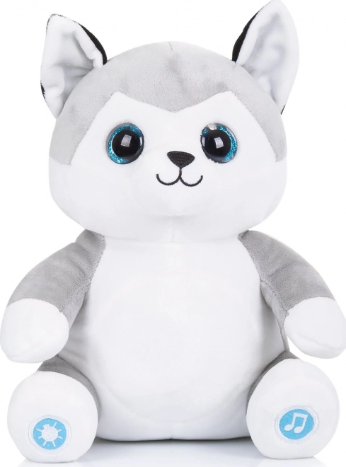 Plüss husky fényekkel és zenével CHIPOLINO