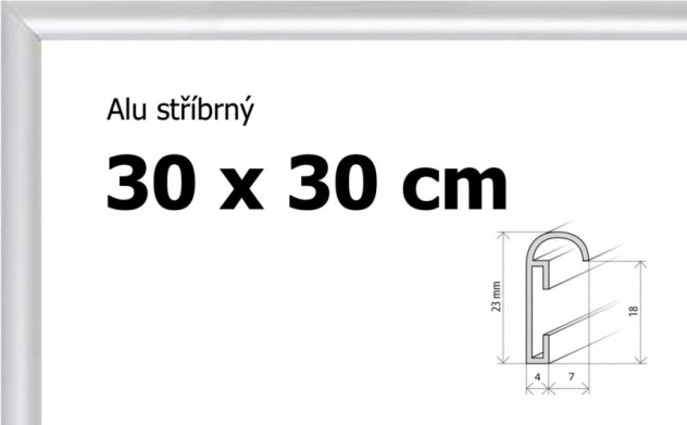 Alumínium keret 30x30 cm ezüst színben