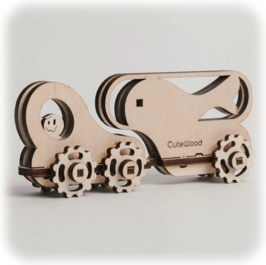 CuteWood fából készült 3D puzzle – Halas kocsi
