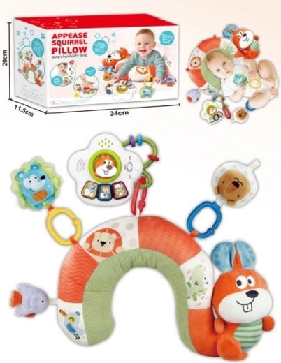 Baba párna mókussal, hanggal és fénnyel