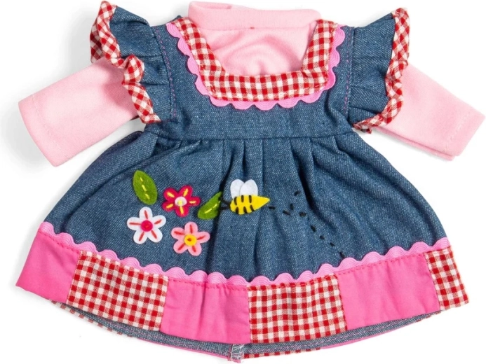 Bigjigs Toys farmer ruha rózsaszín szegéllyel 34 cm-es babához