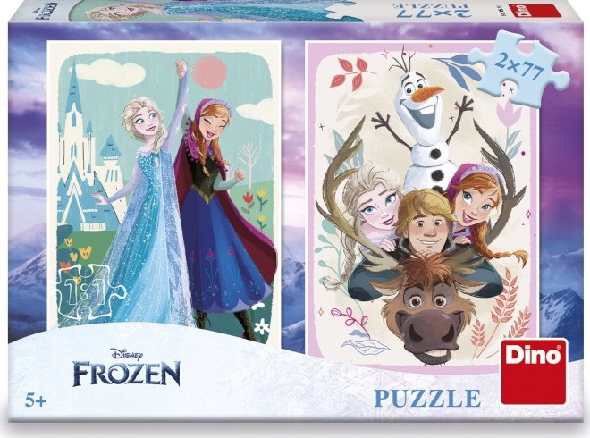 Jégvarázs Puzzle: Anna és Elsa 2x77 darab